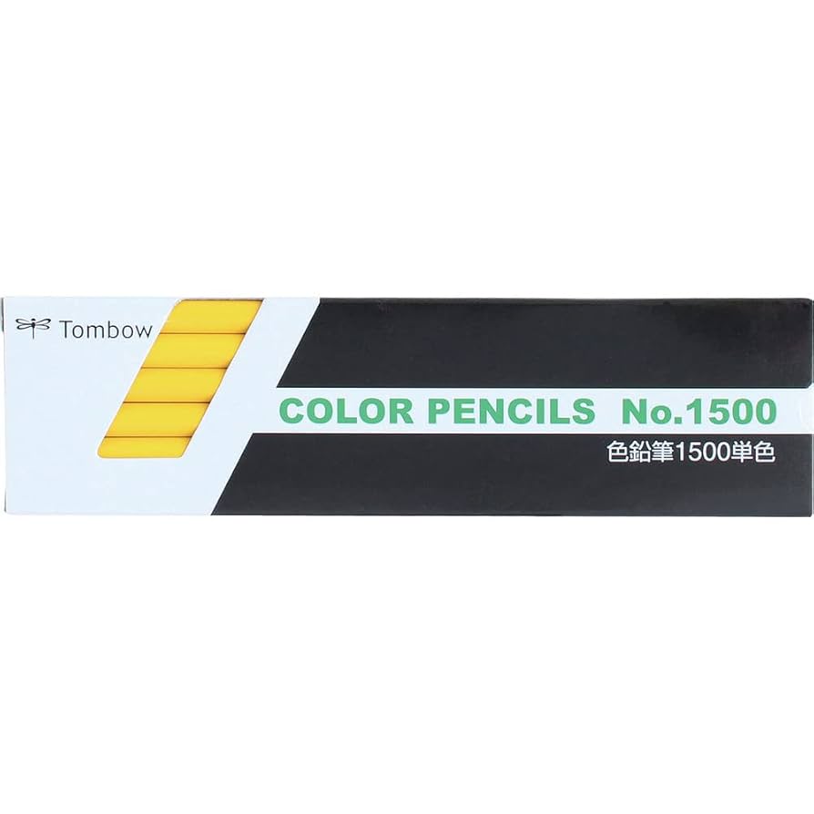 Amazon | トンボ(Tombow) 鉛筆 色鉛筆 1500単色 黄色 1ダース